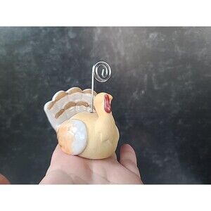 Ceramic Turkey Place Card Holder Vintage